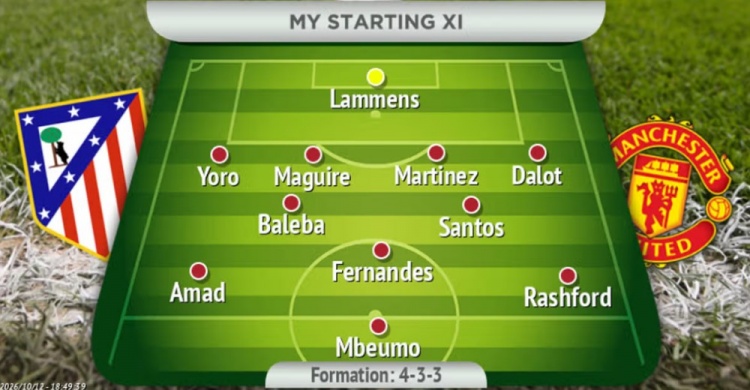 曼晚预测曼联vs马竞首发：拉什福德、巴莱巴出战，达洛特左后卫